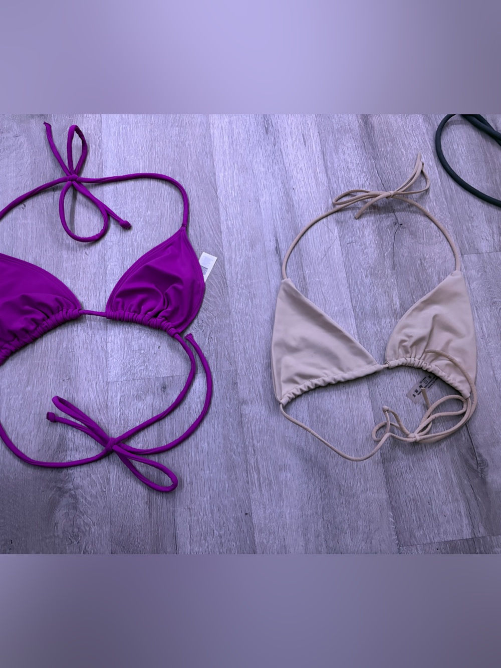 Primark Purple and Beige Triangle Bikini Tops